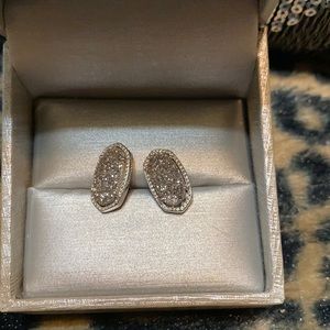 Earrings. Silver druzy